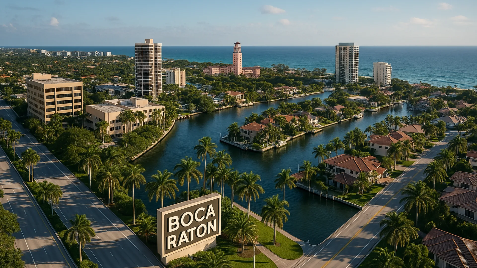 Vacation Rental Boca Raton private pool with palm trees