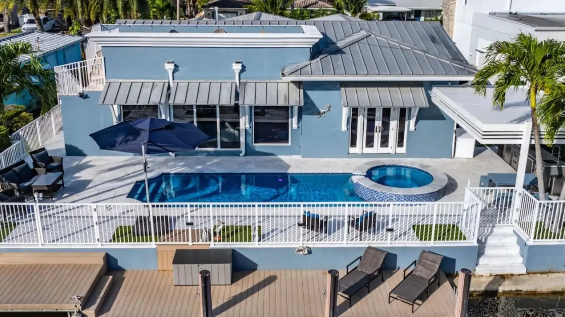 If you're dreaming of a luxurious South Florida getaway, this 3-bedroom waterfront villa with a heated pool and spa in Fort Lauderdale is everything you’ve been looking for—and more. Located directly on the Intracoastal Waterway, this vacation rental invites you to embrace the coastal lifestyle with upscale indoor amenities and unmatched outdoor living spaces. Whether you’re lounging in the oversized spa, relaxing on the rooftop deck, or watching yachts drift by from your private dock, this short-term rental in Fort Lauderdale sets the stage for a truly memorable stay. ✦ Coastal Living, Elevated This recently renovated Fort Lauderdale vacation home artfully blends comfort and modern style. Inside, the villa boasts warm, coastal-inspired décor, high-speed Wi-Fi, and a spacious layout that makes it easy to unwind. From the 85-inch TV in the living room to the convertible pool-dining table, every feature is designed to entertain and impress. Outside, the magic continues. The heated pool and spa are perfect for sun-soaked days, while the rooftop deck is an ideal spot for stargazing or sunset cocktails. Looking for a bit more fun? Fire up the grill, challenge your friends to a round of corn hole, or take a plunge in the cold tub (available by request). ✦ Premier Amenities at a Glance Heated Pool & Spa (complimentary heating during standard hours) 50 ft Private Dock on the Intracoastal (no fixed bridges) Rooftop Turf Deck with seating & views Fire Pit, BBQ Grill & Outdoor Dining Area Huge 85” Smart TV + Cozy Living Room Fully Equipped Kitchen with modern appliances Air Conditioning & Heating Gym Equipment & Game Area Washer & Dryer Free Onsite Parking Pet-Friendly Vacation Rental Located on a Quiet Cul-de-sac ✦ Room for Everyone This vacation rental property in Fort Lauderdale is perfect for couples, families, or groups. With 3 spacious bedrooms and accommodations for up to 7 guests, everyone can relax in comfort. Bedroom Details: Primary Suite: King bed + ensuite bath + French doors to the pool Bedroom 2: Queen bed + couch Bedroom 3: Two Queen beds Optional Add-Ons: Pack n Play, high chair, and air mattress (available for a small fee) Bathrooms: Dual vanity master with standing shower Full bath with shower & tub combo Complimentary toiletries, towels, and hair dryers included ✦ Fort Lauderdale’s Best Right Outside Your Door This Intracoastal rental in Fort Lauderdale is ideally located for convenience and fun. You're just minutes from the beach, downtown, Las Olas Boulevard, and the city’s top restaurants and shopping spots. Nearby Attractions: Fort Lauderdale Beach – 15 min Lauderdale-by-the-Sea – 25 min Las Olas Boulevard – 10 min Hugh Taylor Birch State Park – 12 min Wilton Manors – 10 min FLL Airport – 15–20 min Local Dining Favorites: Flanigan’s Seafood Bar & Grill YOT Bar & Kitchen Ruby Chen’s JBs Cheesesteak Food Truck Delicias Chapinas Restaurant Grocery & Essentials: Whole Foods, Publix, CVS, and Walgreens all within 10 minutes ✦ Easy Booking & Exclusive Savings Tired of inflated platform fees? Book direct and save up to 20% compared to Airbnb or VRBO. Our team offers full guest support from booking to check-out, ensuring a seamless and stress-free vacation experience. 📞 Call or text: 954-466-8990 📧 Email: reservations@gwbnb.com ✦ Guest Reviews That Speak for Themselves "Everything was perfect. I can’t wait to book that place again. So beautiful!" – Louna "Absolut hervorragende Unterkunft! Perfekt und ruhig." – Ulrich "Great experience, had a lot of fun and very relaxing." – Navinn ✦ Book Now Before It’s Gone Luxury vacation homes in Fort Lauderdale with private dock access, heated pools, and prime location are rare—and they book fast. Whether you're planning a romantic escape, a family vacation, or a group getaway, this villa delivers the full Fort Lauderdale lifestyle. ✅ Don’t Miss Out — Book Today and Let Us Take Care of the Rest!