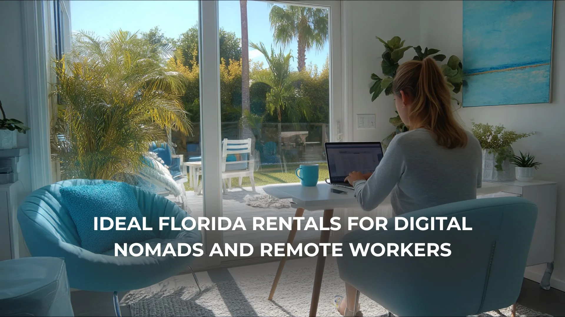 Digital nomad working comfortably in Florida short term rental home