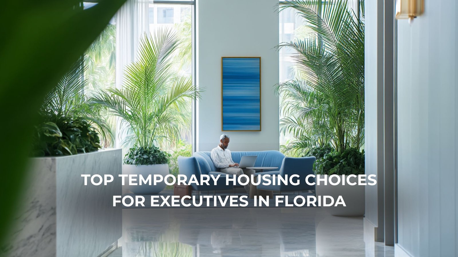 Executive professional enjoying premium Florida short term rental