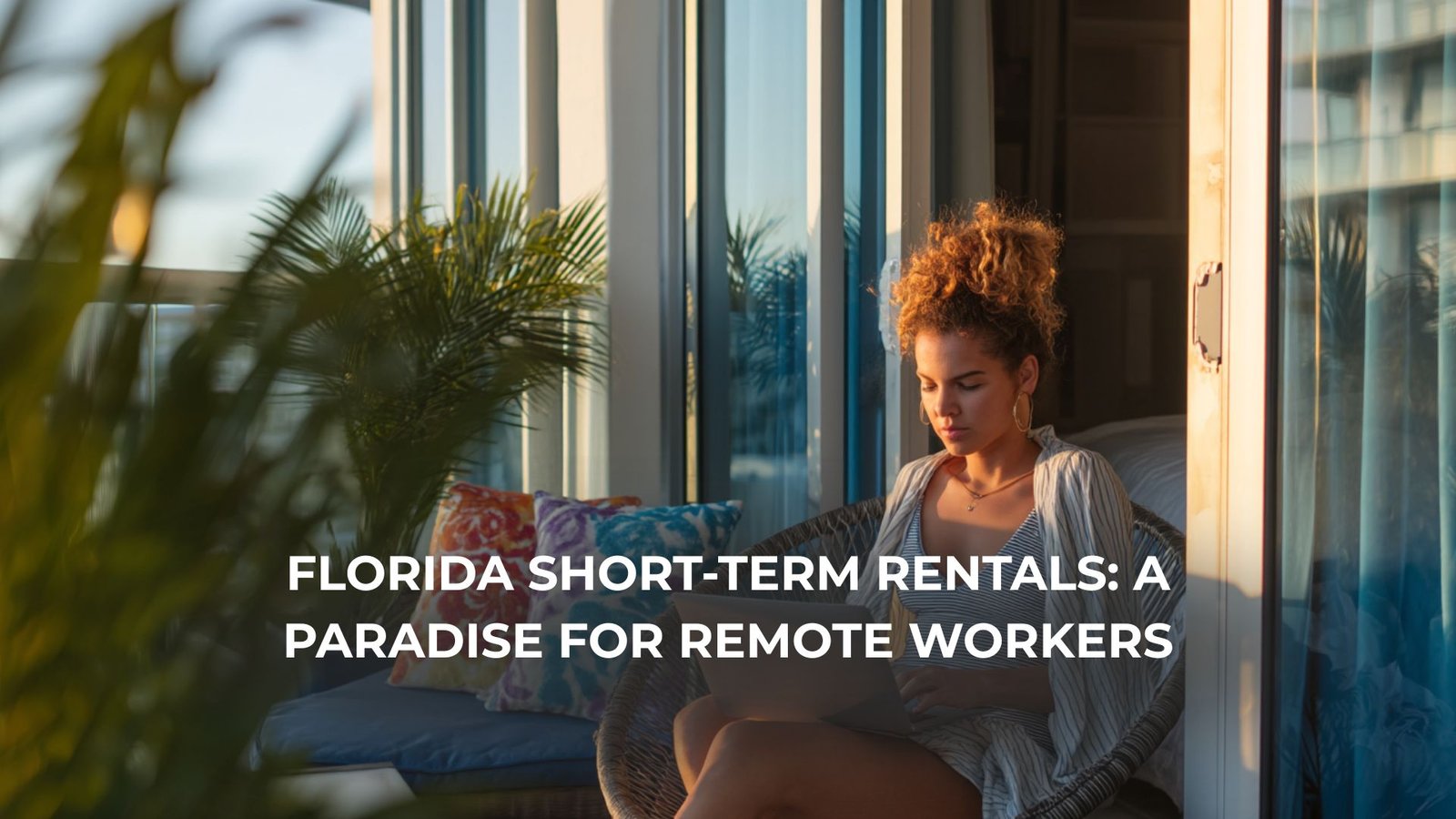Remote worker productive in Florida beachfront short term rental