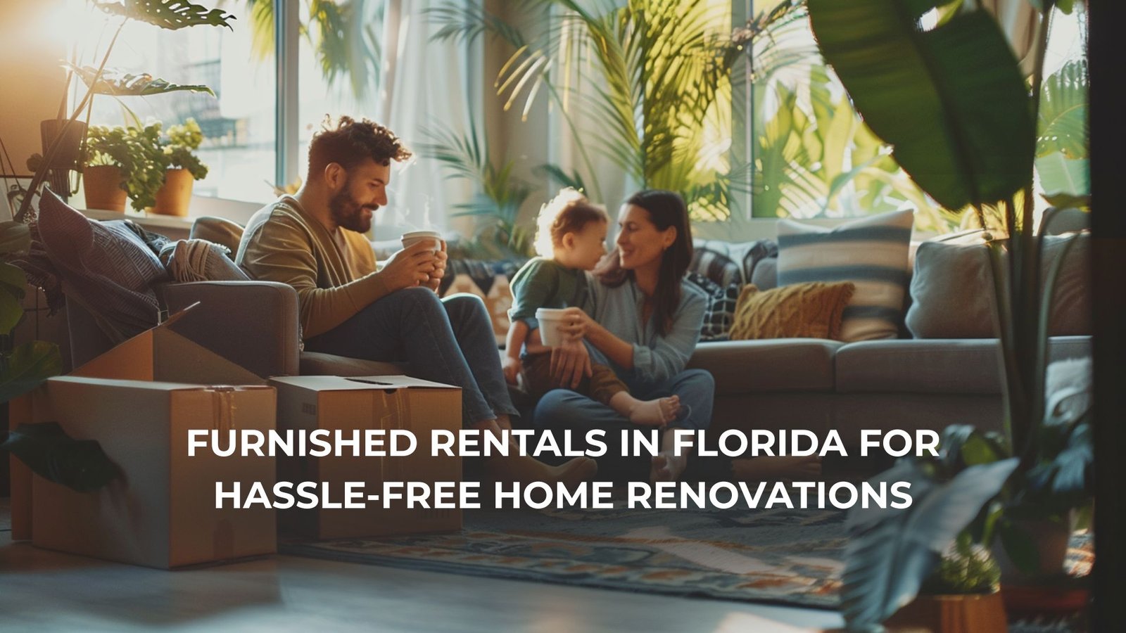 Family enjoying comfort in furnished Florida short term rental