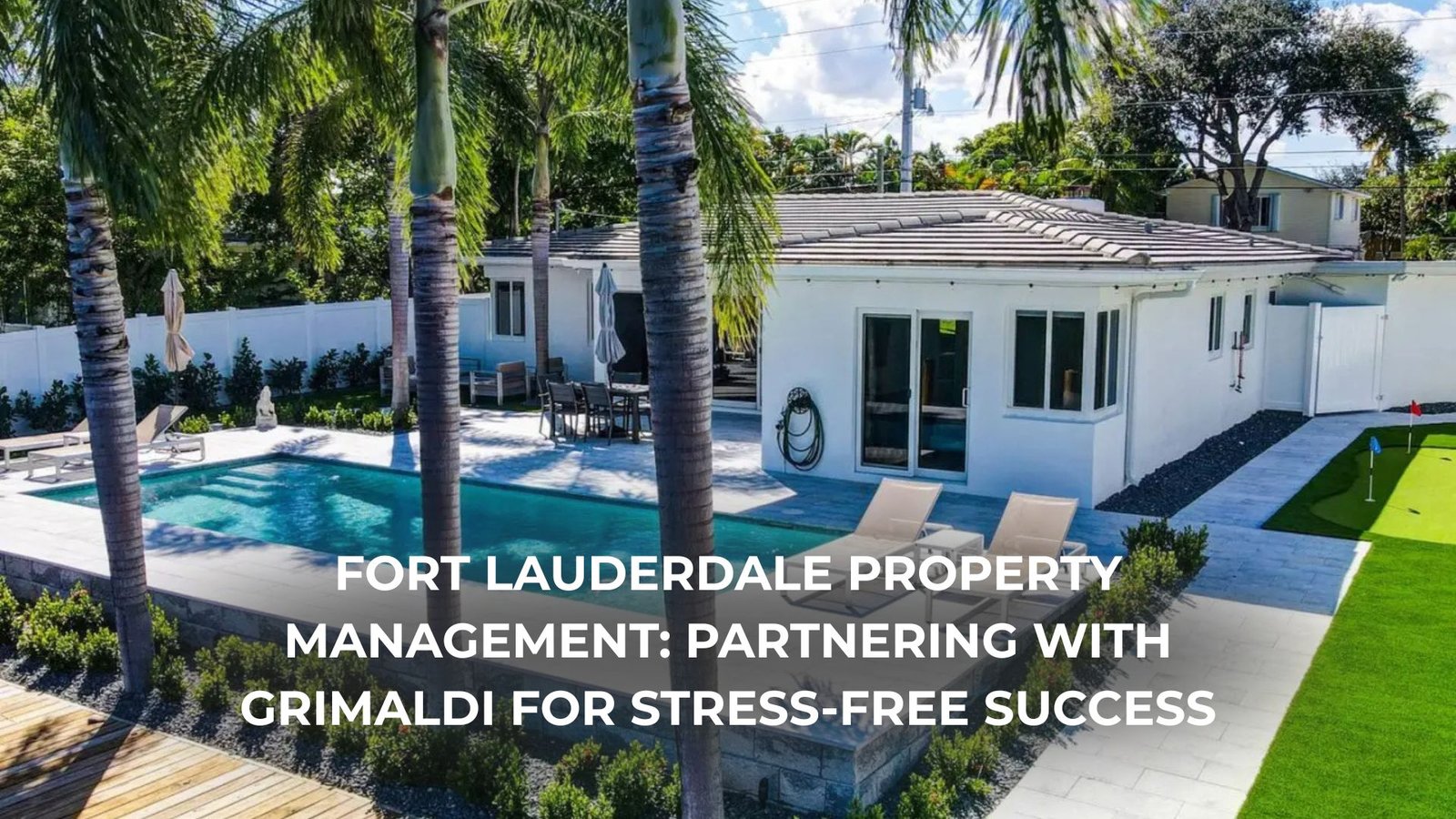 Fort Lauderdale property manager greeting guests at a waterfront rental home.