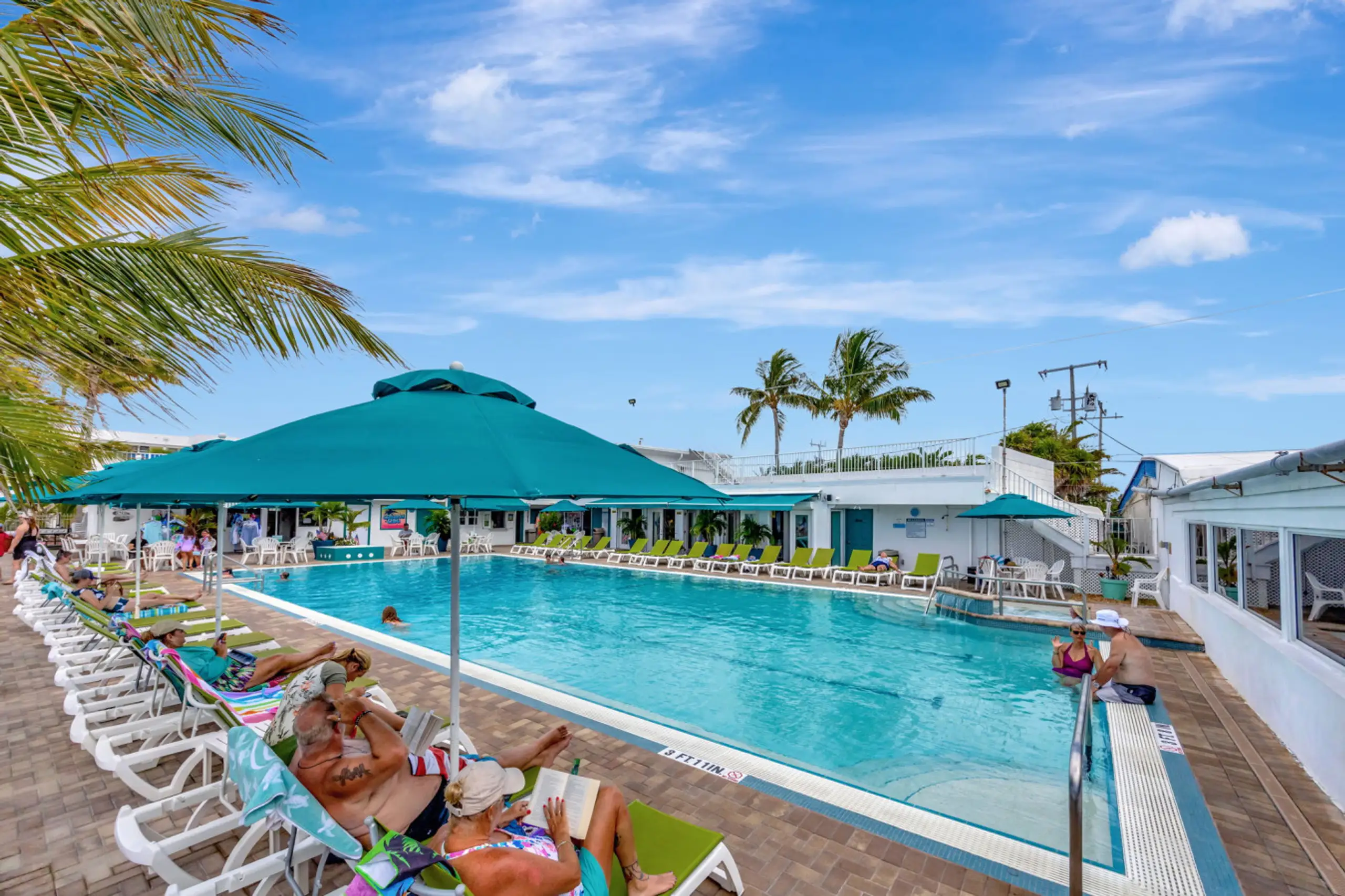 Swimming pool area at a Key Colony Beach vacation rental.